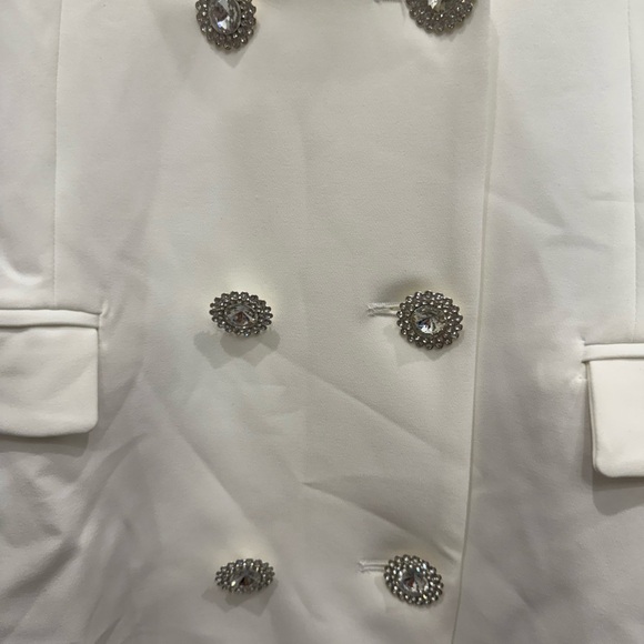 NWT Show Me Your Mumu Save the dress white blazer Rhinestone Elegant Mini Sz S - Picture 6 of 11